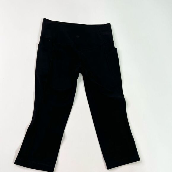 Athleta Capri Pants Women's SP Black Pullover High Rise Wide Waist Ankle Length - Picture 10 of 11